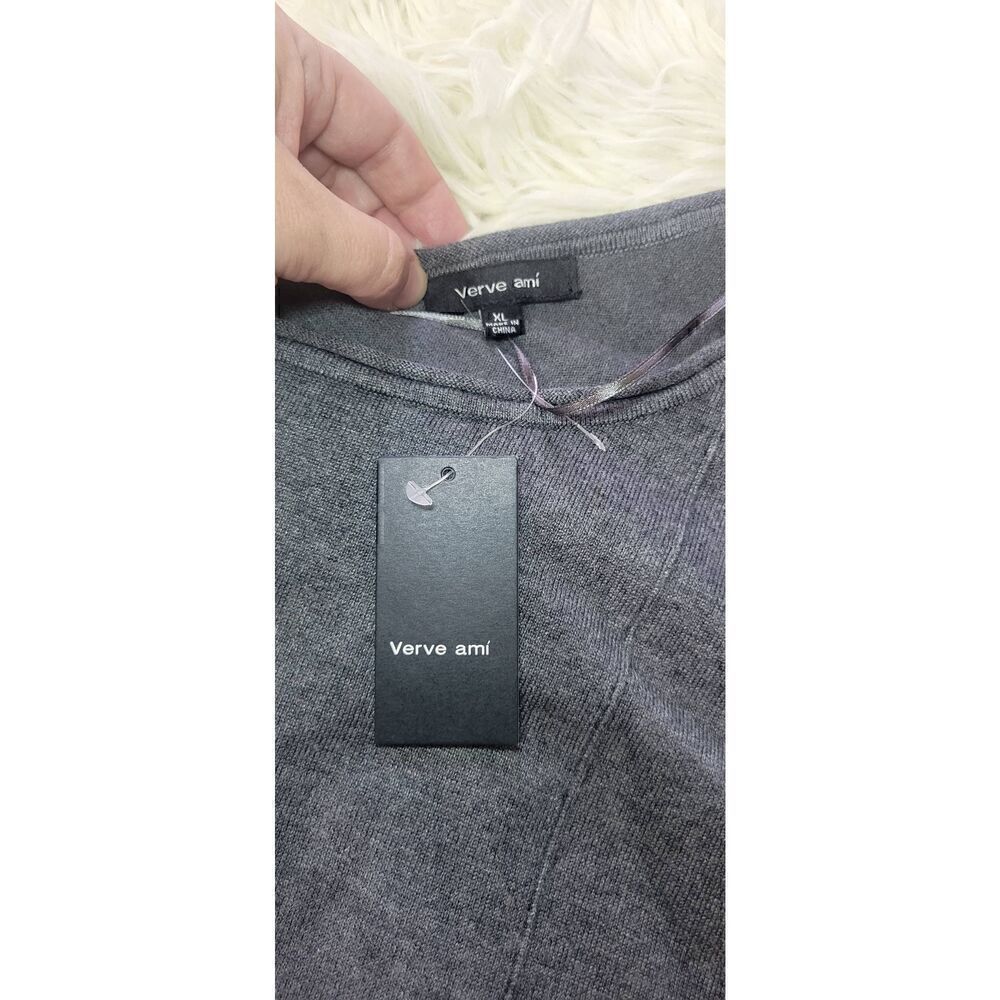 Verve Ami Women’s Asymmetrical Hem Sweater Gray Sz XL New - Picture 4 of 6